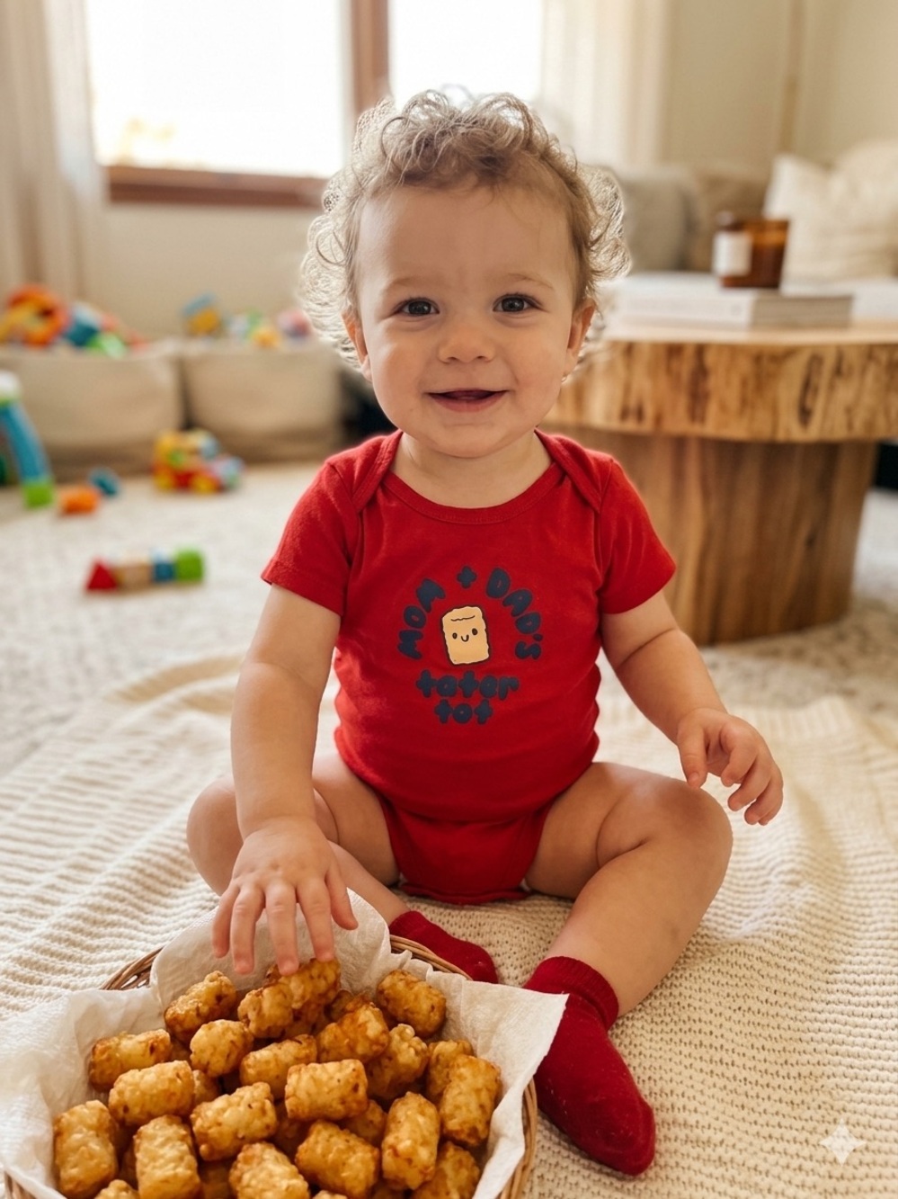 Carter's "Mom + Dad's Tater Tot" Red Bodysuit